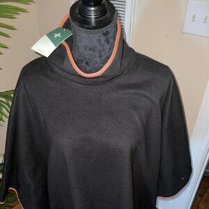 Tuckernuck leather trim funnel Piper poncho NWT - Black - Size O/S (SKU #31)